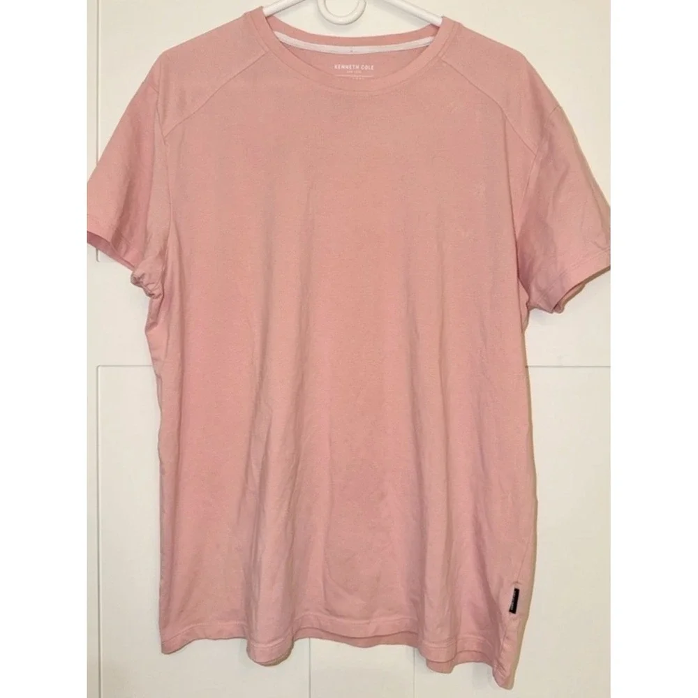Kenneth Cole Soft Pink Short Sleeve Tee Minimalist Clean Guy Casual Basic